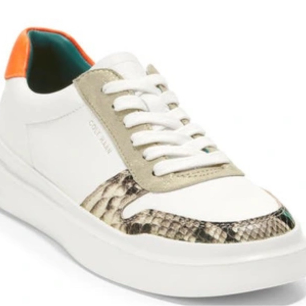 New Cole Haan Grand Pro Rally Court Cream and Tan Sneakers